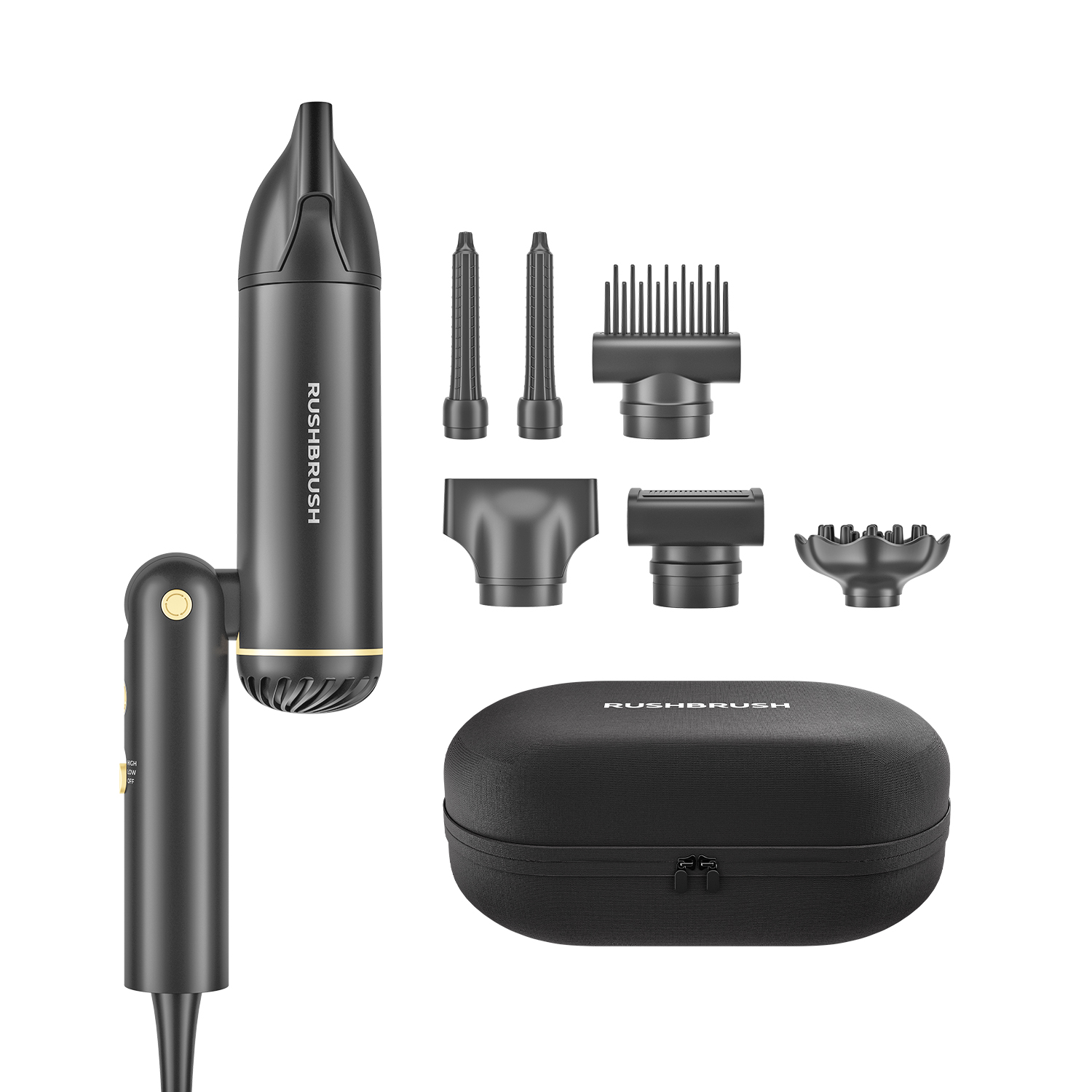RUSHBRUSH® AirWrapper Lite | 6-in-1 Compact Air Styling Tool
